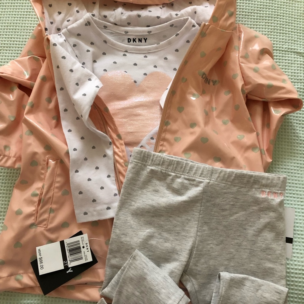 DKNY Girls raincoat, size 2T.